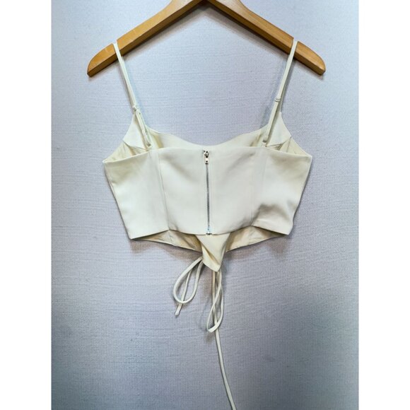 Finesse Womens Malia Ivory Lace Up Corset Top Size M Ivory Sleeveless Sexy Chic - Picture 11 of 13